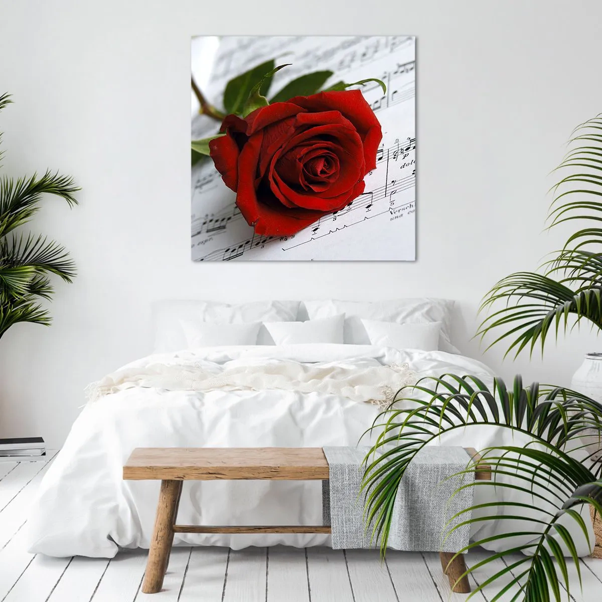 Schilderen op canvas - Muziek van gevoelens in scharlaken - 30x30 cm