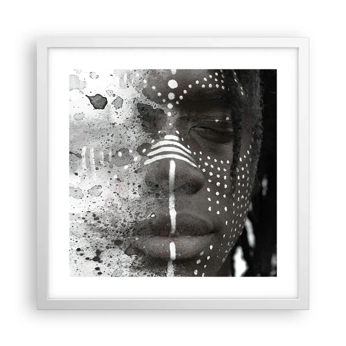 Poster in een witte lijst - Ontdek de oergeest - 40x40 cm