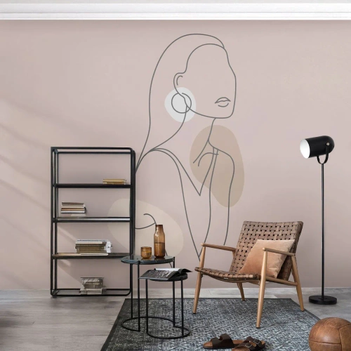 Zelfklevend Fotobehang Deluxe Sticker - meisjesachtig icoon - Abstractie, Vrouw, Grafisch - 500x350 cm