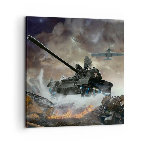 Schilderen op canvas - De strijd is verschrikkelijk en mooi - 60x60 cm