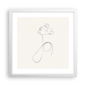 Poster in een witte lijst - Loopt in dromen - 40x40 cm