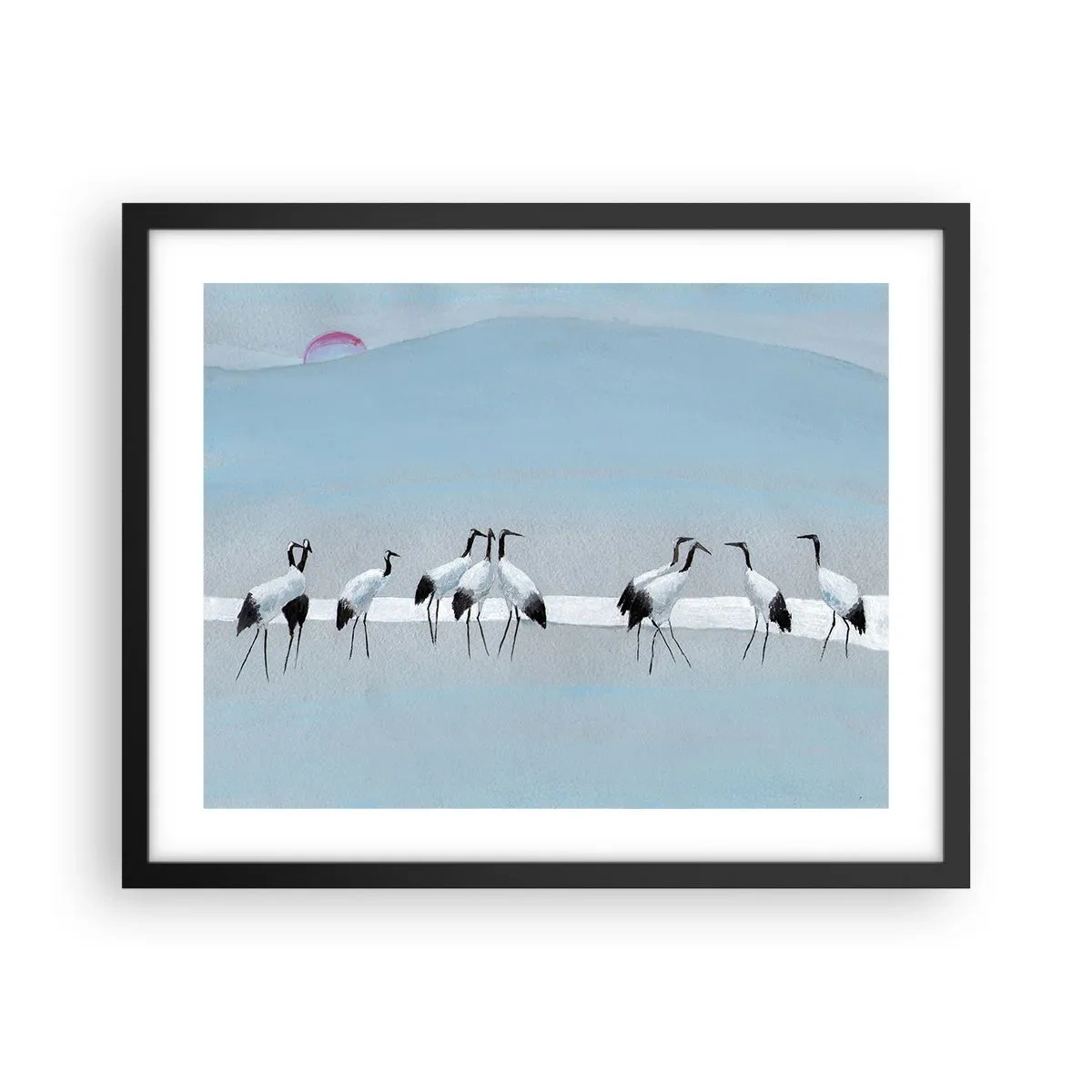 Poster in een zwarte lijst - Na een warme dag - 50x40 cm