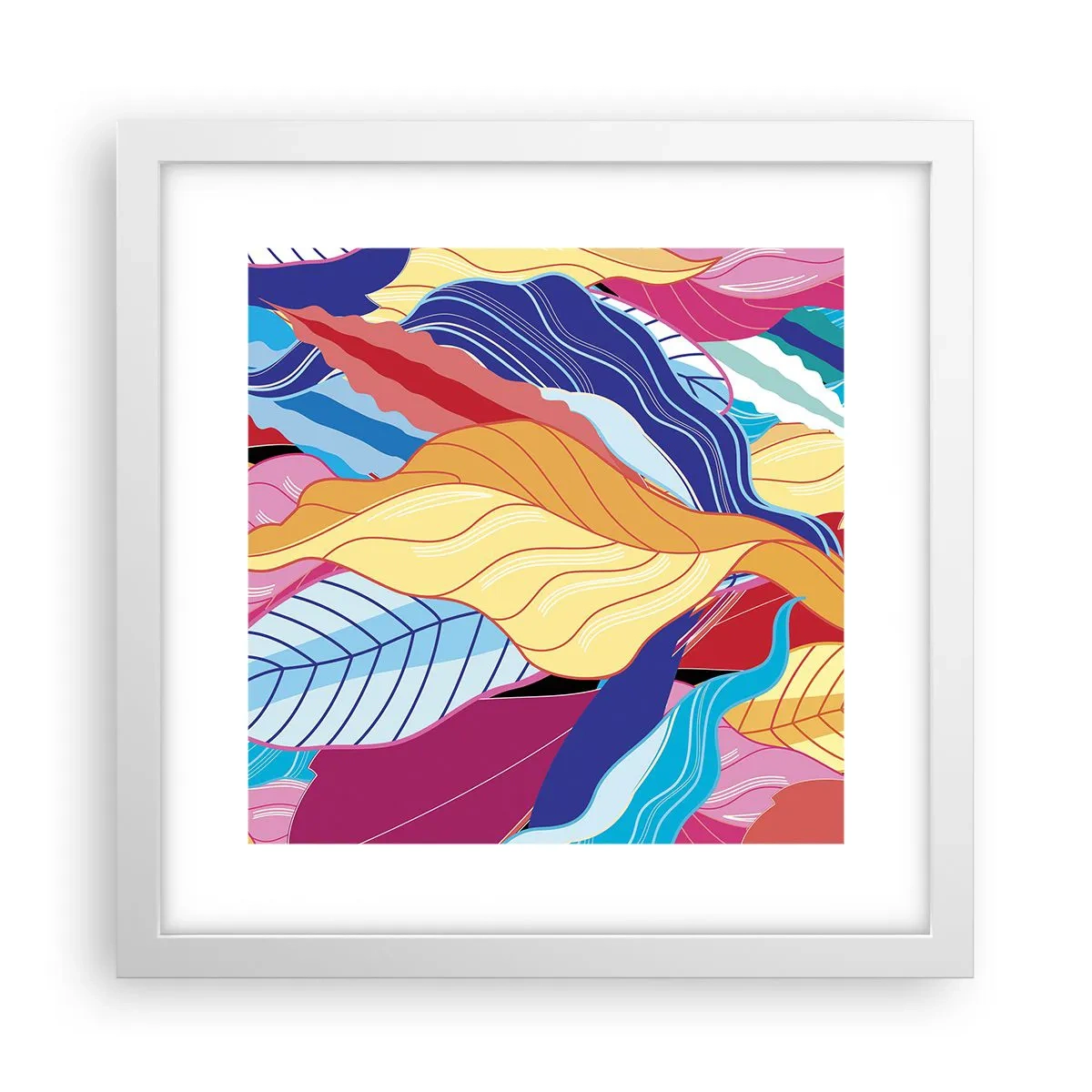 Poster in een witte lijst - Een kleurrijke puinhoop - 30x30 cm