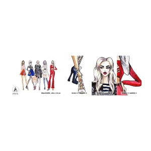Fotobehang Staaltje Standard Eco - Elke week Fashion Week - Vrouw, Mode, Model - 100x30 cm