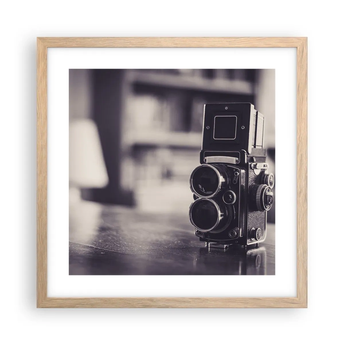 Een poster in een licht eiken lijst - De magie van oude fotografie - 40x40 cm