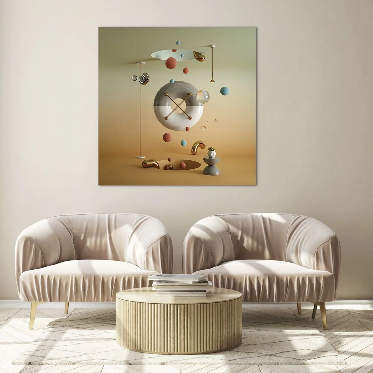 Schilderen op glas - Er kan van alles gebeuren - 40x40 cm