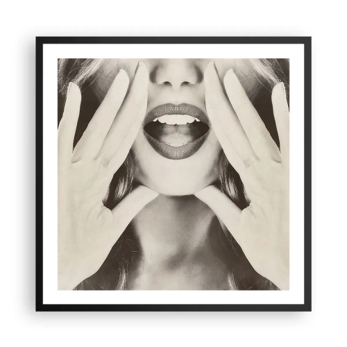 Poster in een zwarte lijst - Ik kom al! - 60x60 cm