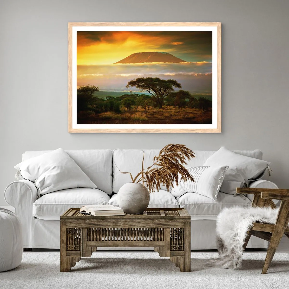 Een poster in een licht eiken lijst - Een reizigersdroom - 91x61 cm