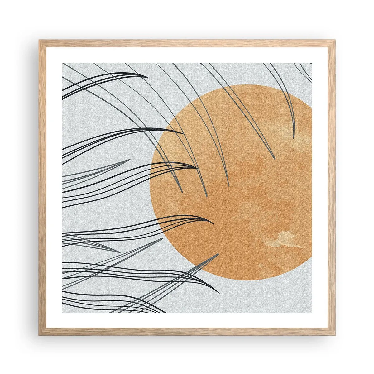 Een poster in een licht eiken lijst - Altijd naar de zon - 60x60 cm