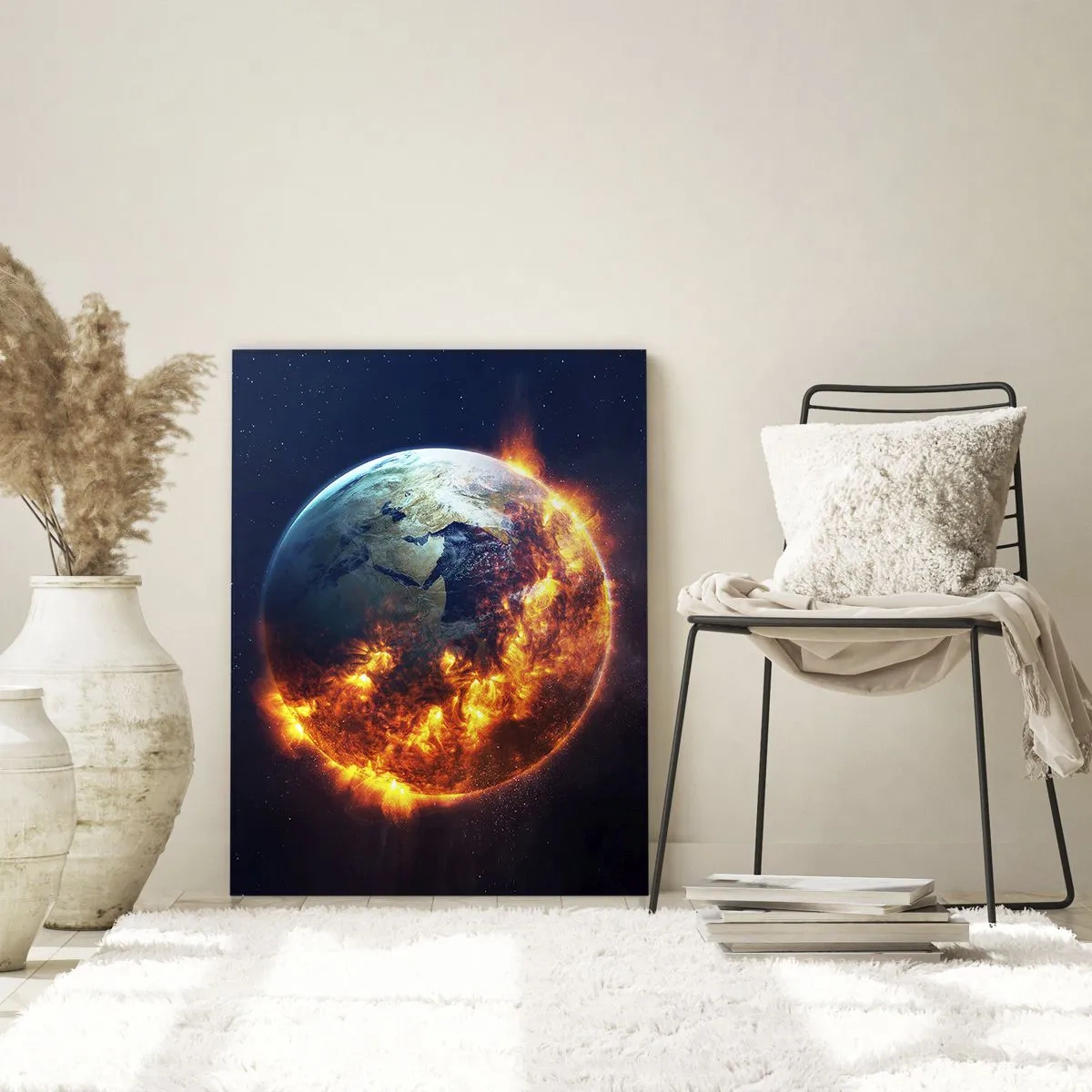 Schilderen op glas - De vlam van de Apocalypse - 50x70 cm