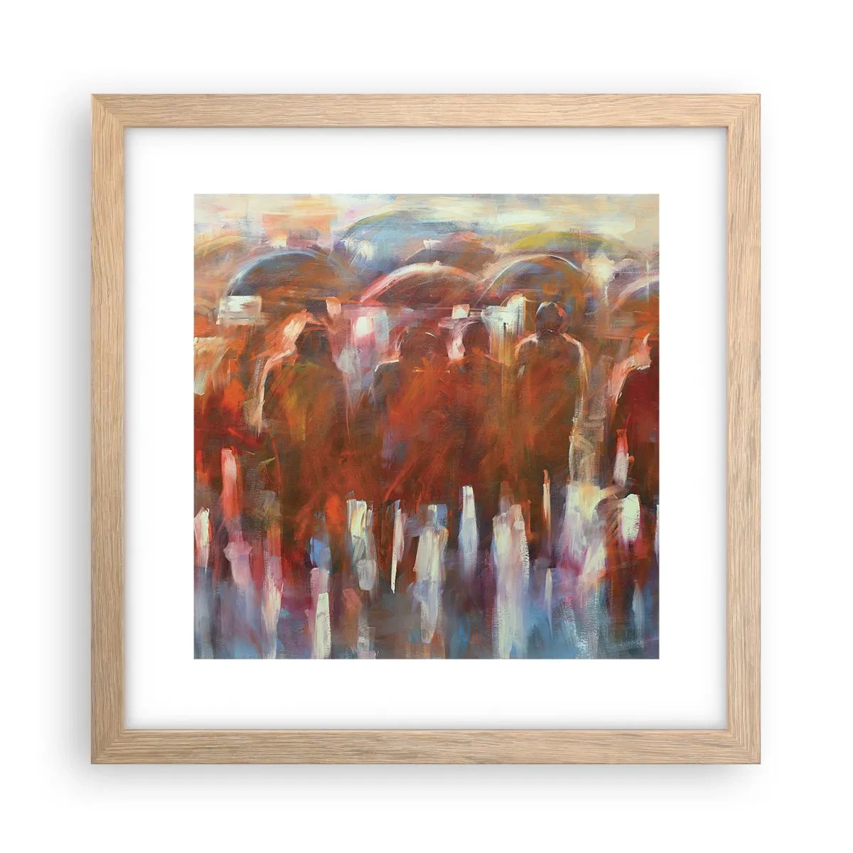 Een poster in een licht eiken lijst - Zelfs bij regen en mist - 30x30 cm