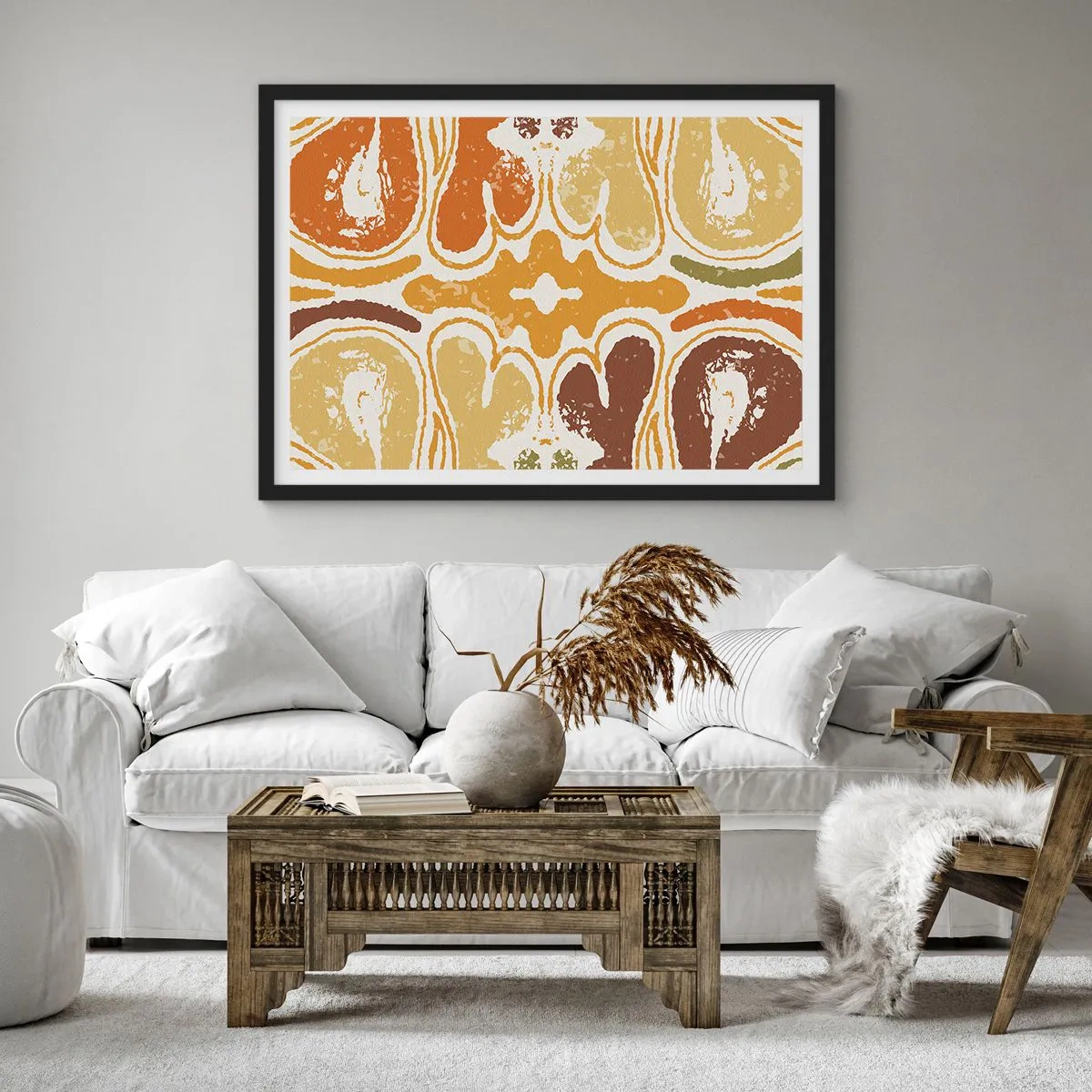 Poster in een zwarte lijst - Sentimentele abstractie - 70x50 cm