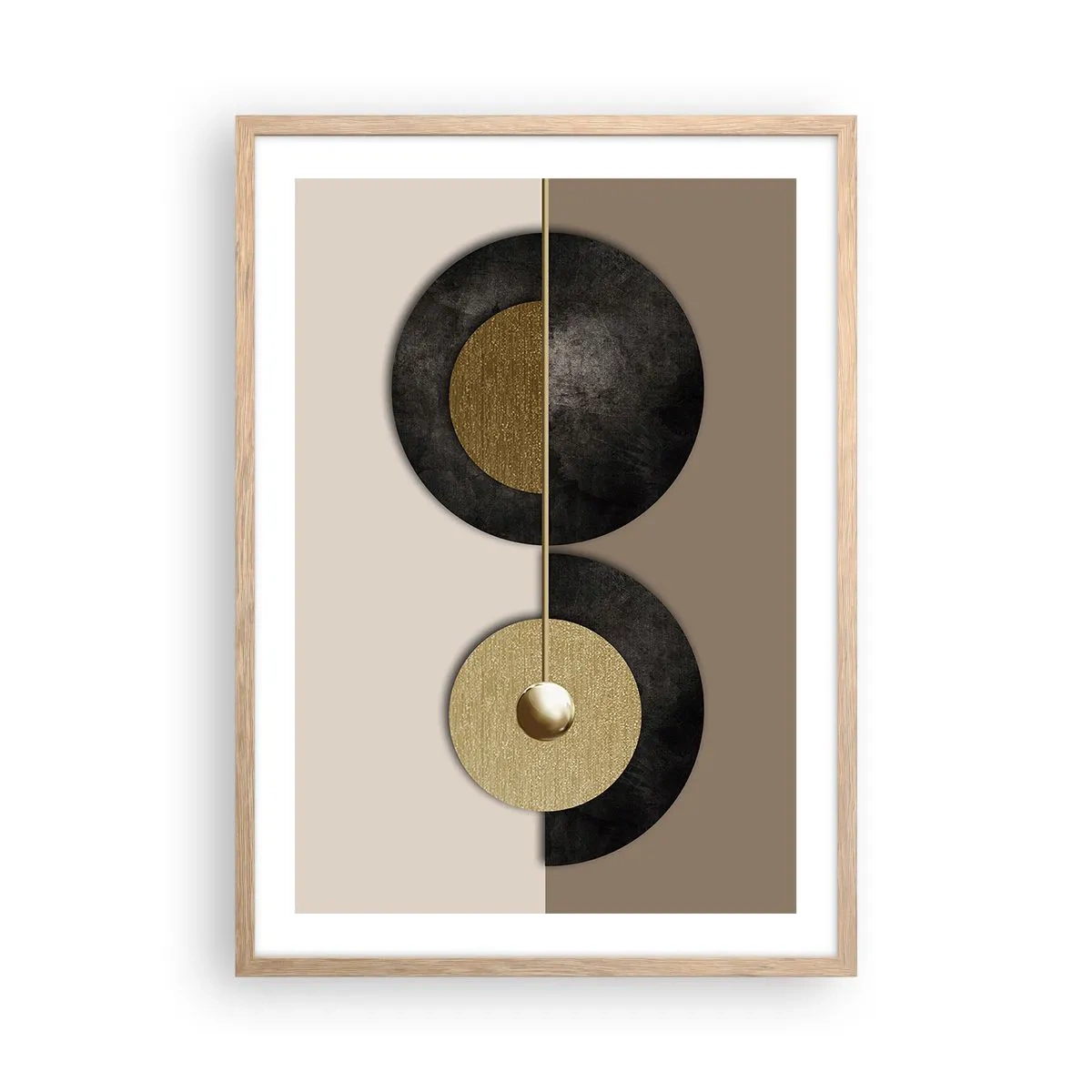 Een poster in een licht eiken lijst - Variaties rond de cirkel - 50x70 cm