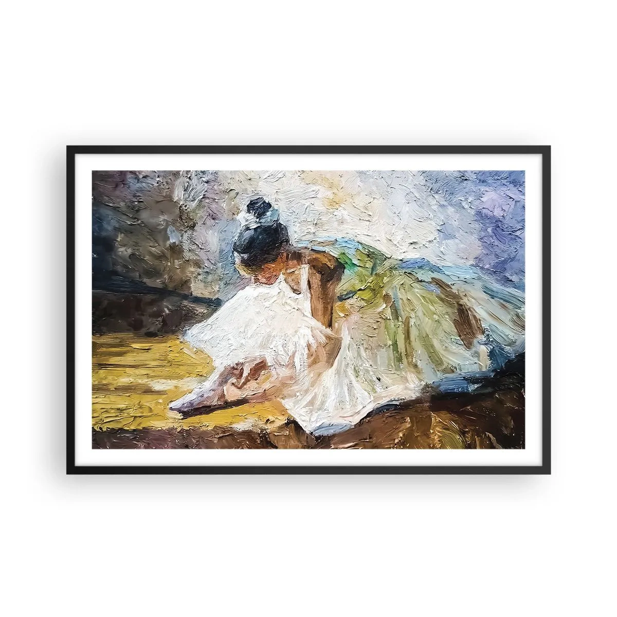 Poster in een zwarte lijst - Naar een schilderij van Degas - 91x61 cm