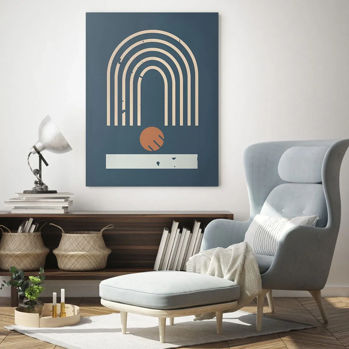 Schilderen op glas - Geometrie op de granaatappel - 70x100 cm