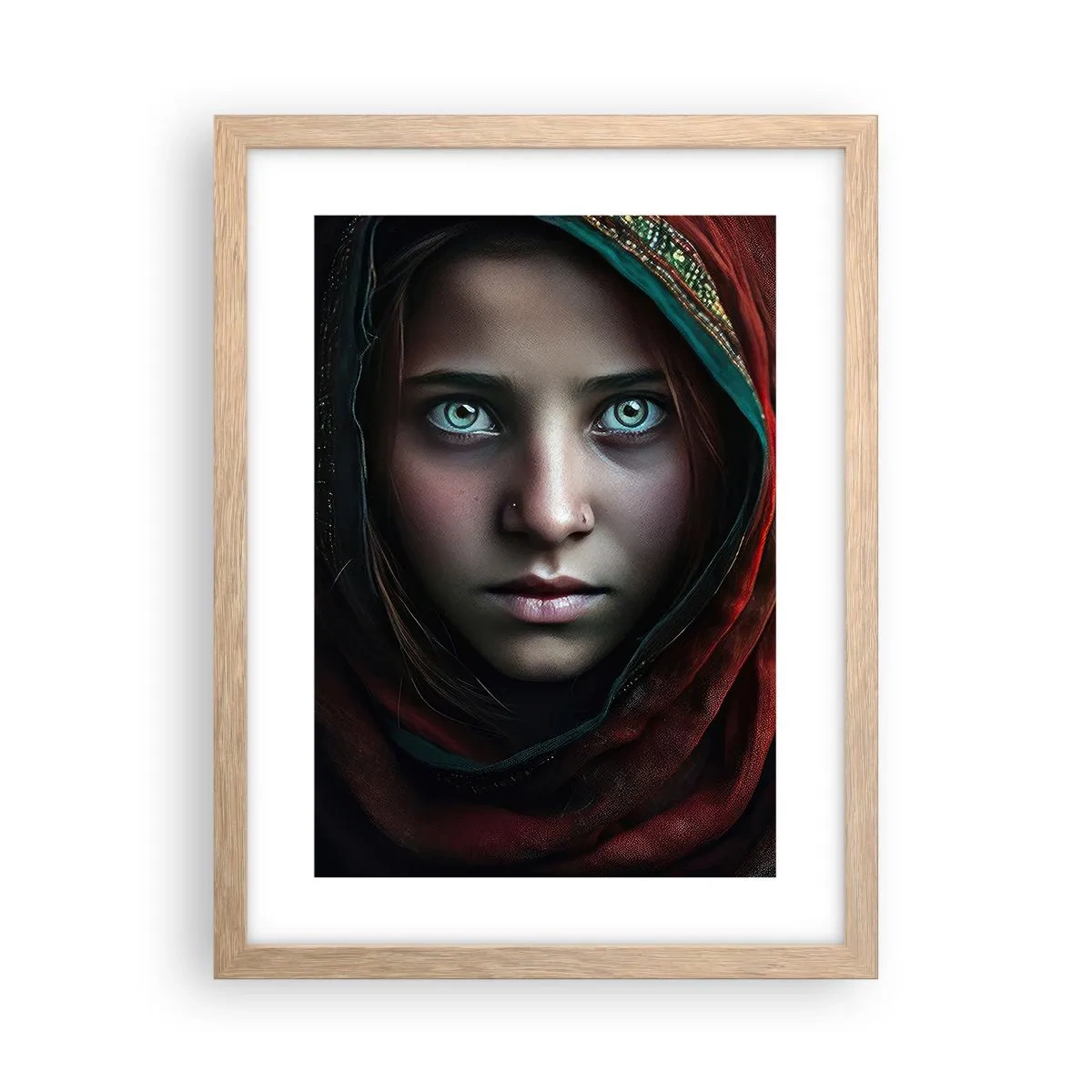 Een poster in een licht eiken lijst - Oosterse prinses - 30x40 cm