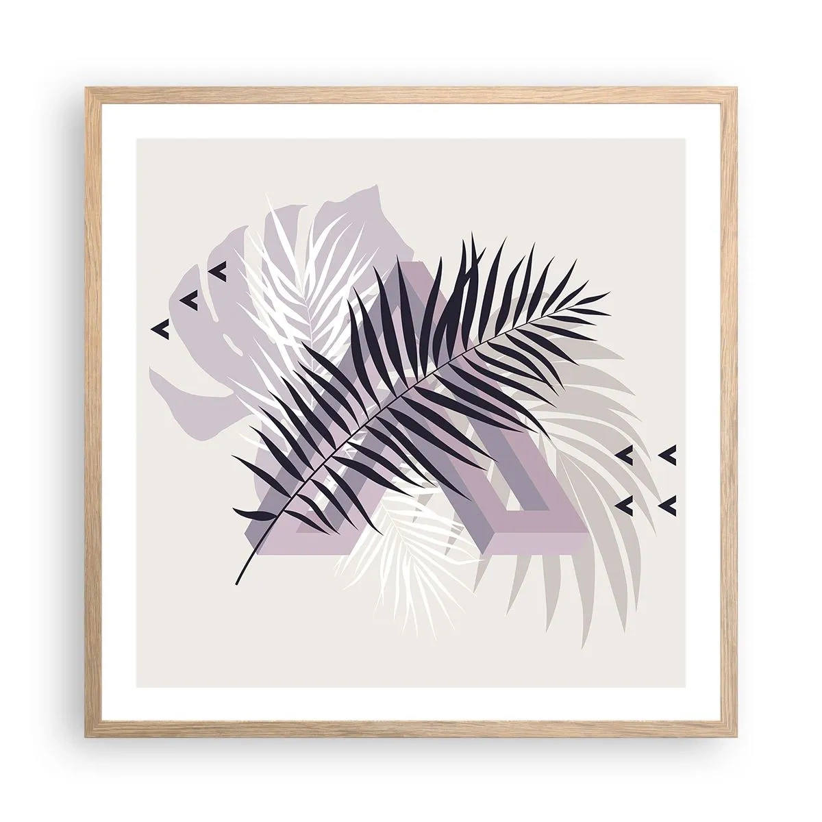 Een poster in een licht eiken lijst - De schaduw van de schaduw - 60x60 cm