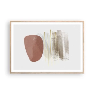 Een poster in een licht eiken lijst - Abstracte zuilengalerij - 100x70 cm