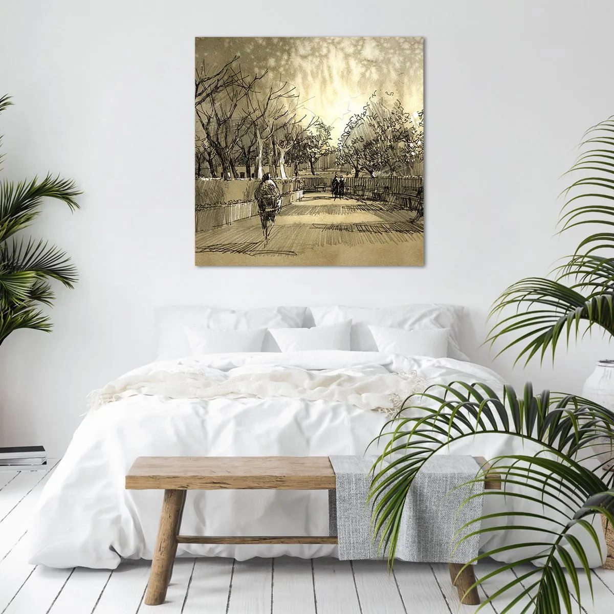 Schilderen op canvas - Een moment gestopt met een veer - 50x50 cm