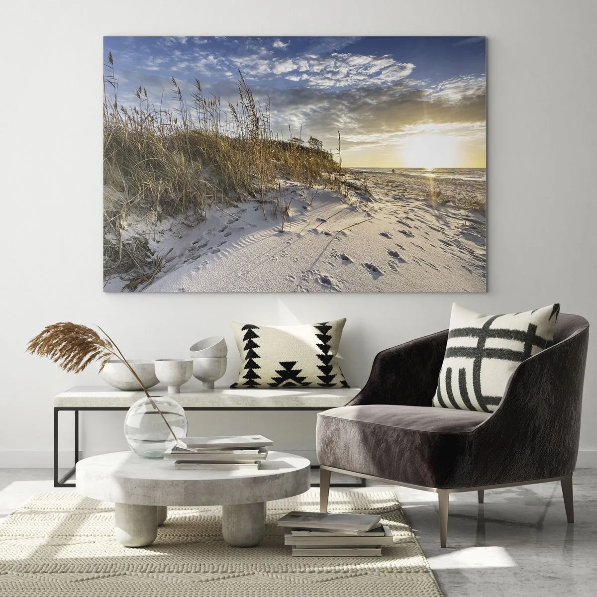 Schilderen op glas - Een uitnodiging voor een wandeling - 120x80 cm