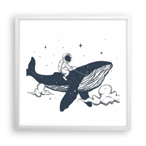Poster in een witte lijst - Ruimte avontuur - 50x50 cm