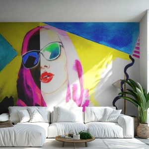 Fotobehang Premium Canvas - Ik ben niet wit en ik ben niet zwart - Het gezicht van de vrouw, Portret van een vrouw, Mode - 200x140 cm