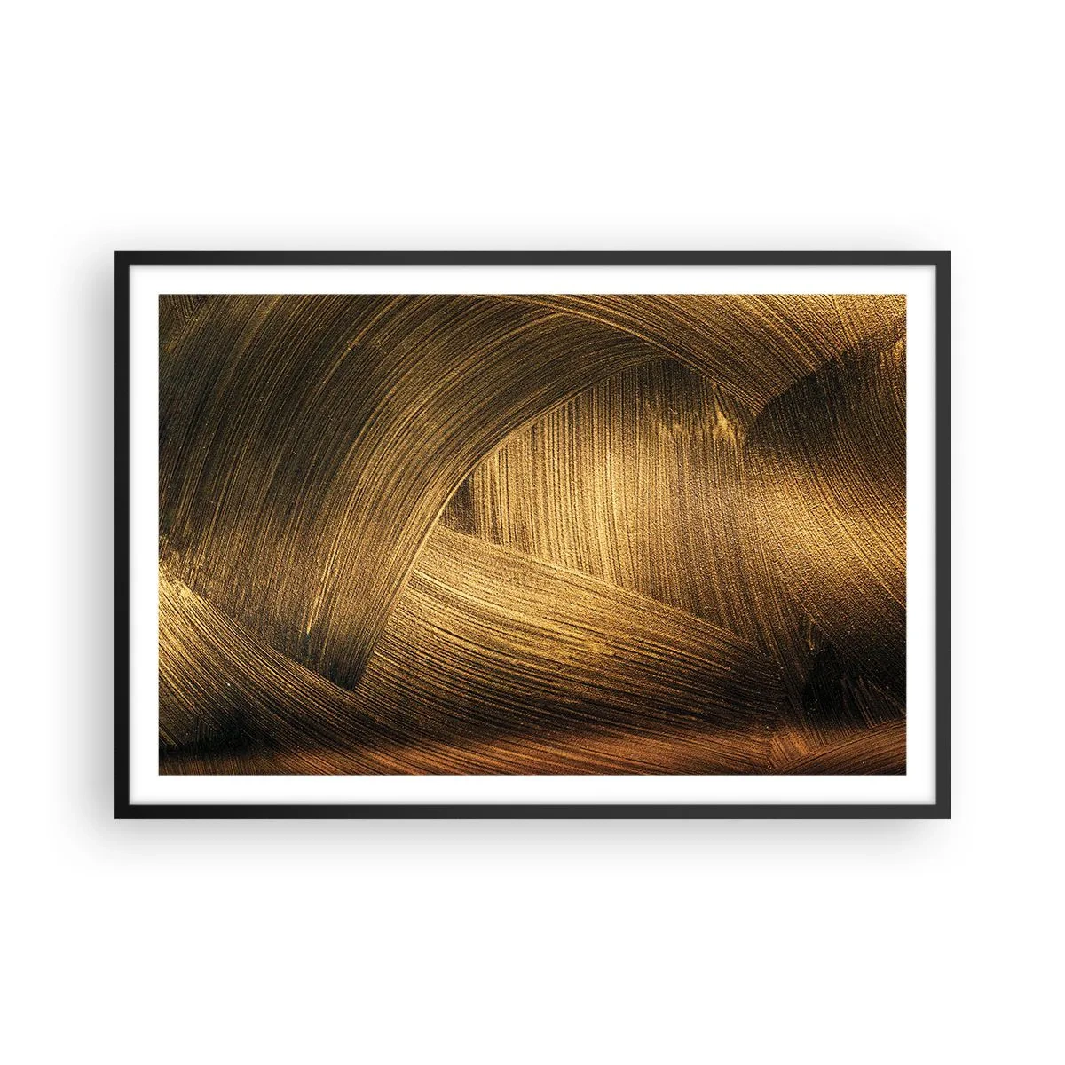 Poster in een zwarte lijst - In een gouden doolhof - 91x61 cm