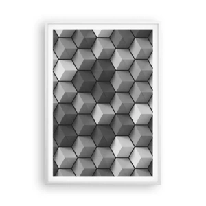 Poster in een witte lijst - Kubistische puzzel - 70x100 cm