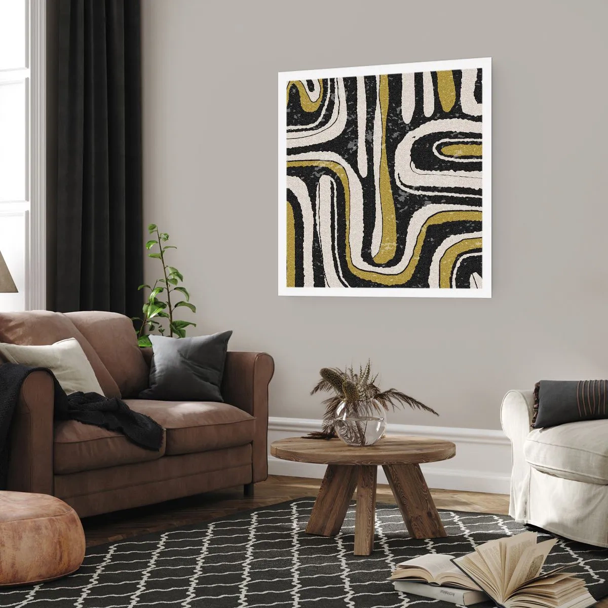 Poster - Compositie: wegen en steegjes - 60x60 cm