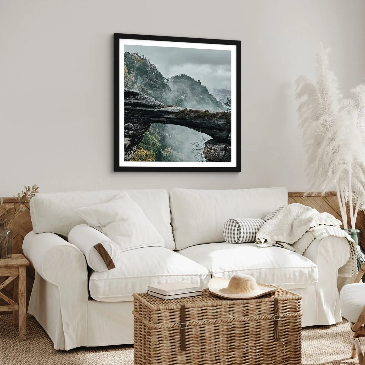 Poster in een zwarte lijst - Het avontuur gaat beginnen - 40x40 cm