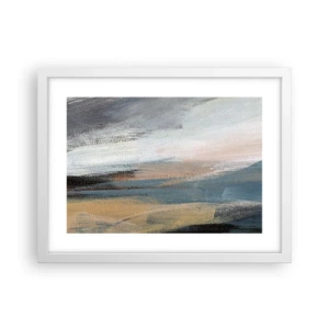 Poster in een witte lijst - Abstractie: noordelijk landschap - 40x30 cm