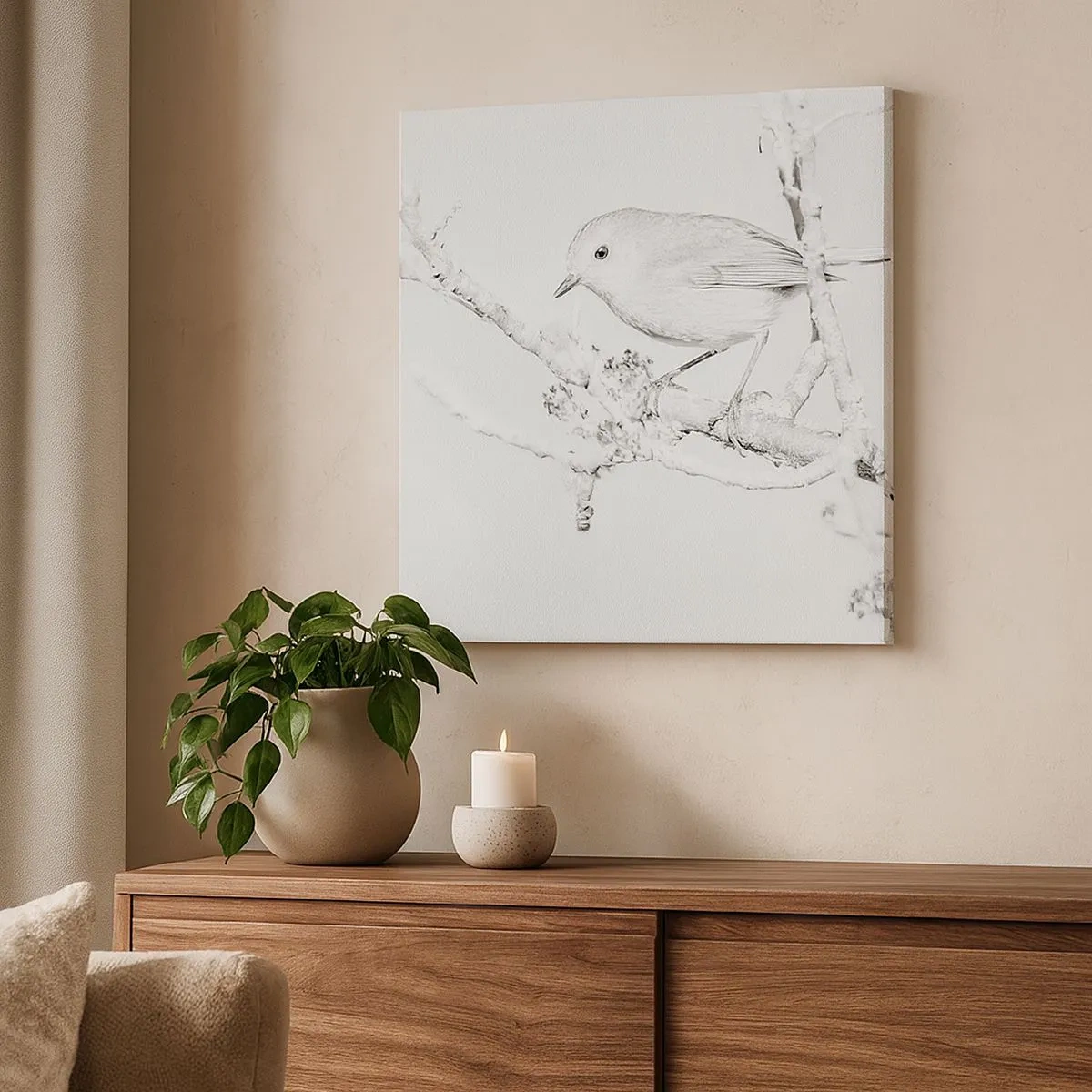 Schilderen op canvas - Winterochtend - 30x30 cm