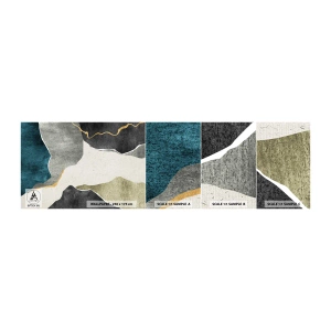 Fotobehang Staaltje Standard Eco - Mozaïekcompositie met gouddraad - Abstractionisme, Art-deco, Deel - 100x30 cm
