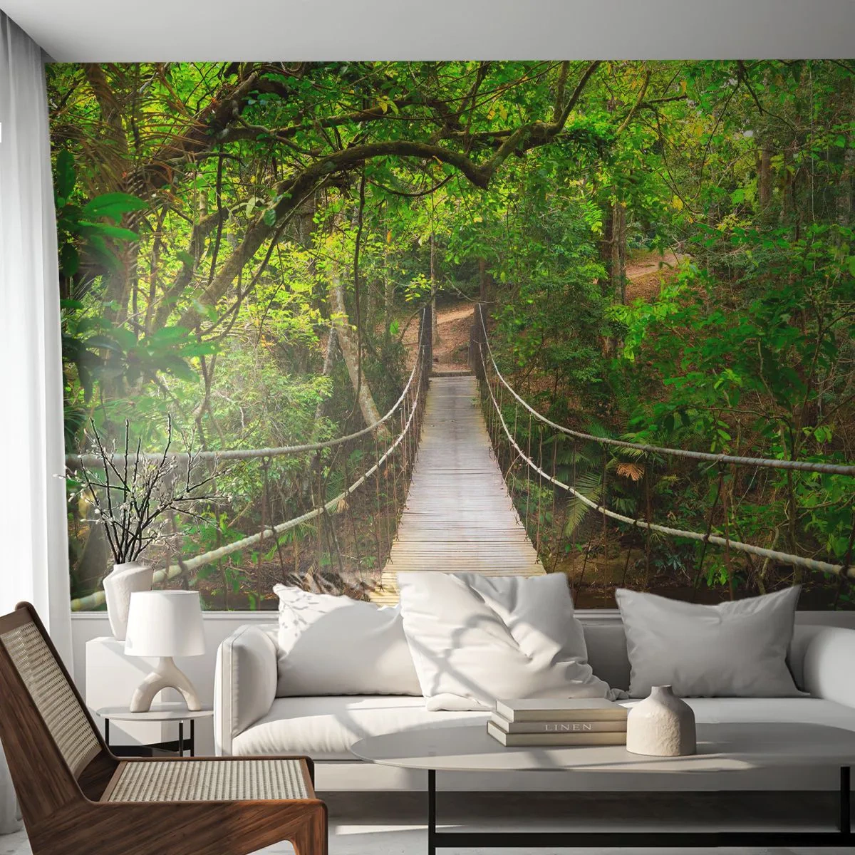 Fotobehang Premium Sand - Want er staat een klimplant in de tuin - Landschap, Woud, Natuur - 100x70 cm