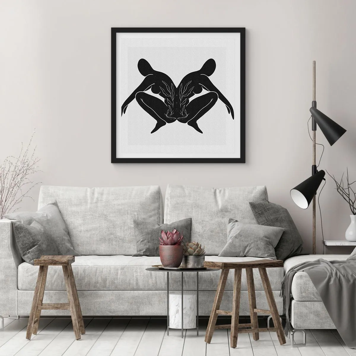 Poster in een zwarte lijst - Een gemeenschappelijke ziel - 40x40 cm