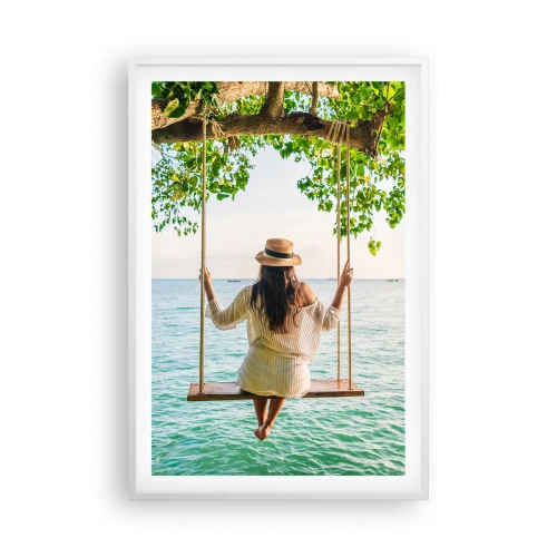 Poster in een witte lijst - Het leven is prachtig - 61x91 cm