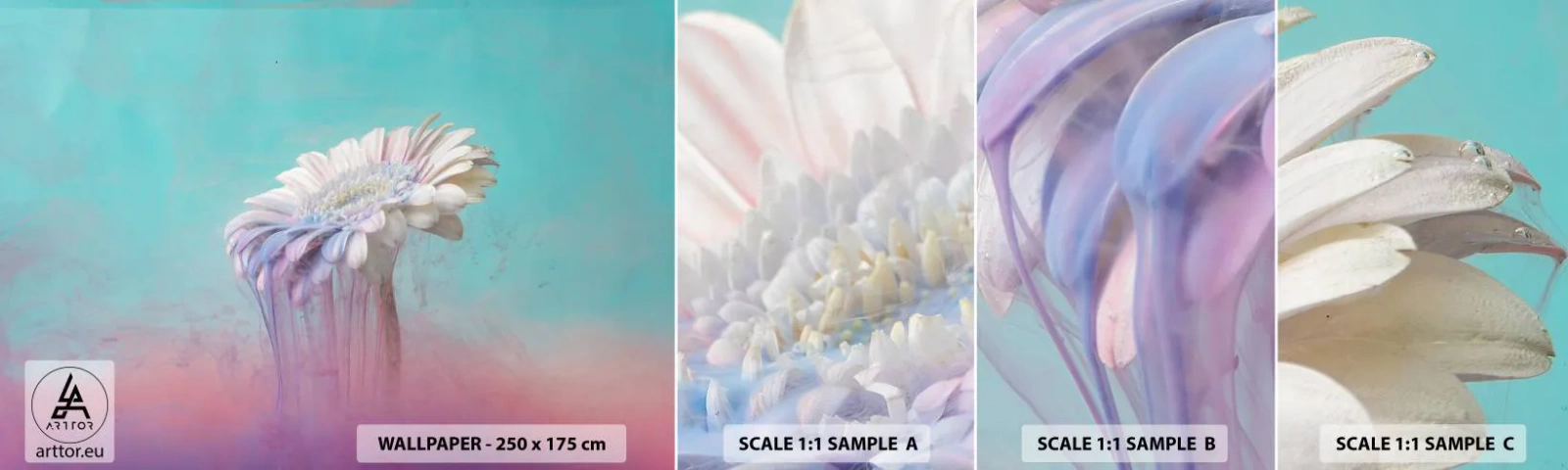 Fotobehang Monster Zelfklevend Deluxe Sticker - De bloemenonderwereld - Abstractie, Bloem, Deel - 100x30 cm