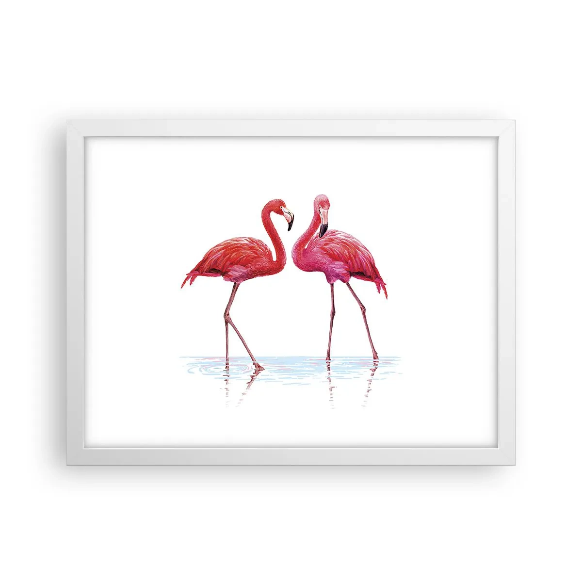 Poster in een witte lijst - Roze randez-vous - 40x30 cm