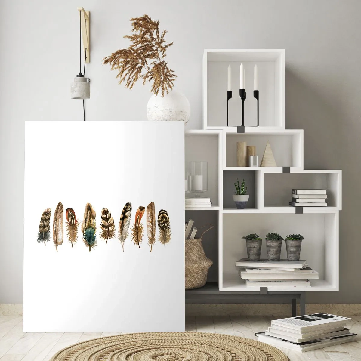 Schilderen op glas - Een gevederde variatie - 50x70 cm