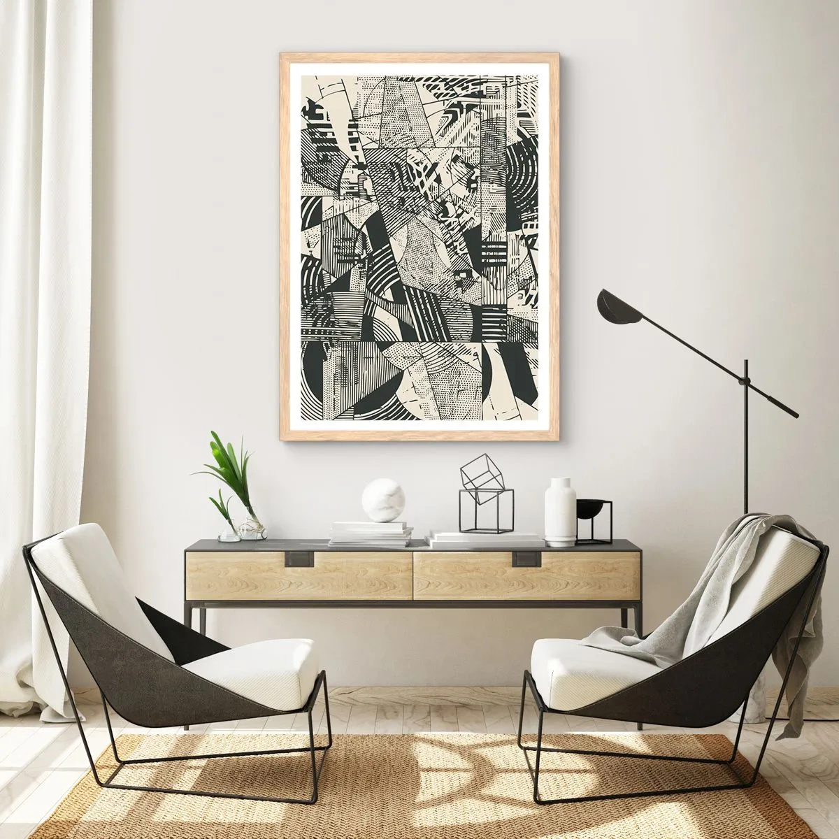 Een poster in een licht eiken lijst - De dynamiek van nu - 30x40 cm