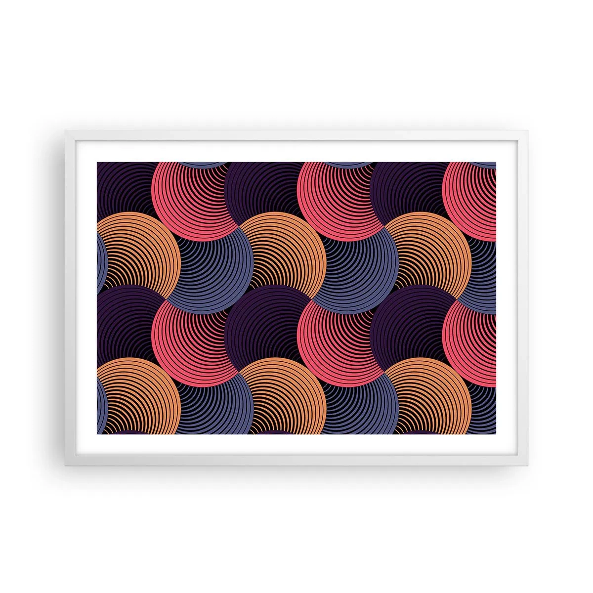 Poster in een witte lijst - In een cirkelvormig ritme - 70x50 cm