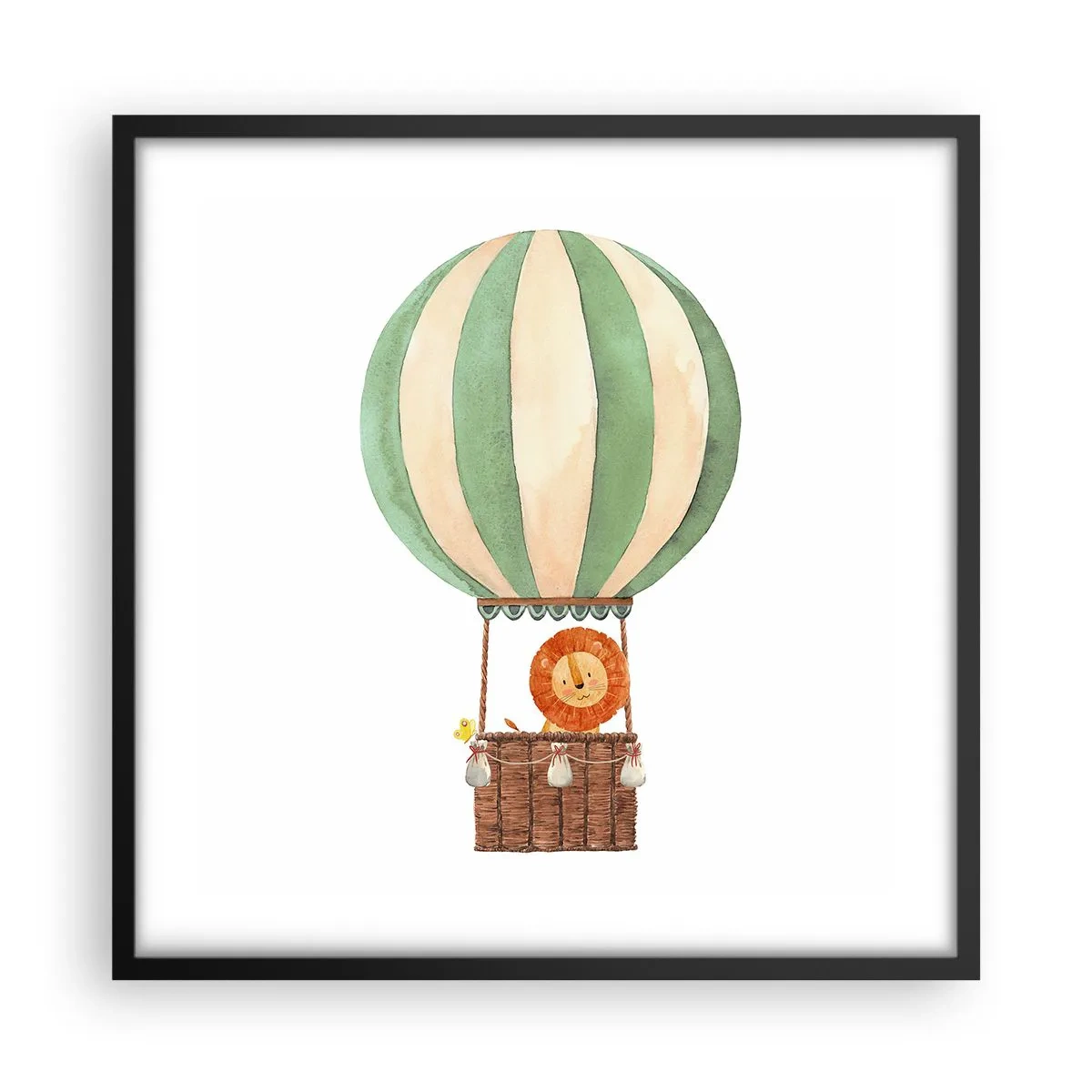 Poster in een zwarte lijst - Leons reizen - 50x50 cm