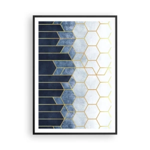 Poster in een zwarte lijst - Compositie in een gesyncopeerd ritme - 70x100 cm