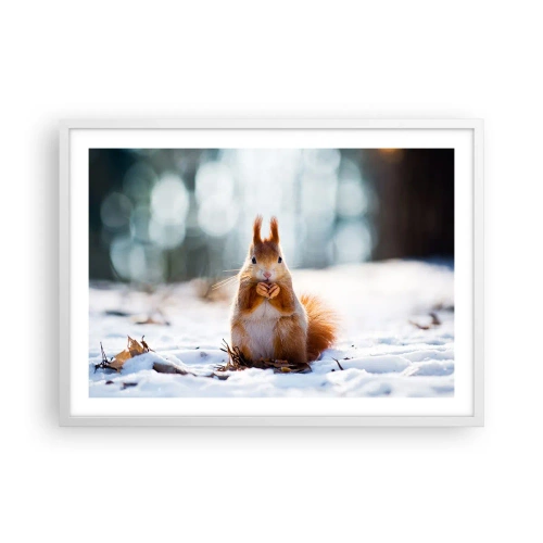 Poster in een witte lijst - Waar kijk je naar? - 70x50 cm