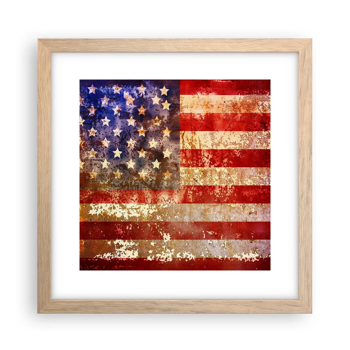 Een poster in een licht eiken lijst - Glorie vervaagt niet - 30x30 cm