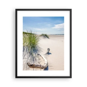 Poster in een zwarte lijst - De mooiste zandstrand? Oostzee-strand - 40x50 cm