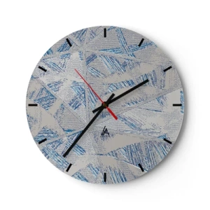 Wandklok - Klok - In een blauwgrijs labyrint - 40x40 cm