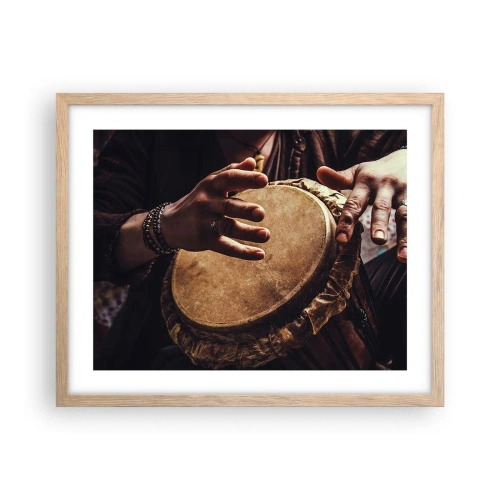 Een poster in een licht eiken lijst - Op het ritme van het hart - 50x40 cm