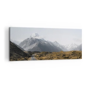 Schilderen op canvas - De weg naar het hart van de bergen - 100x40 cm