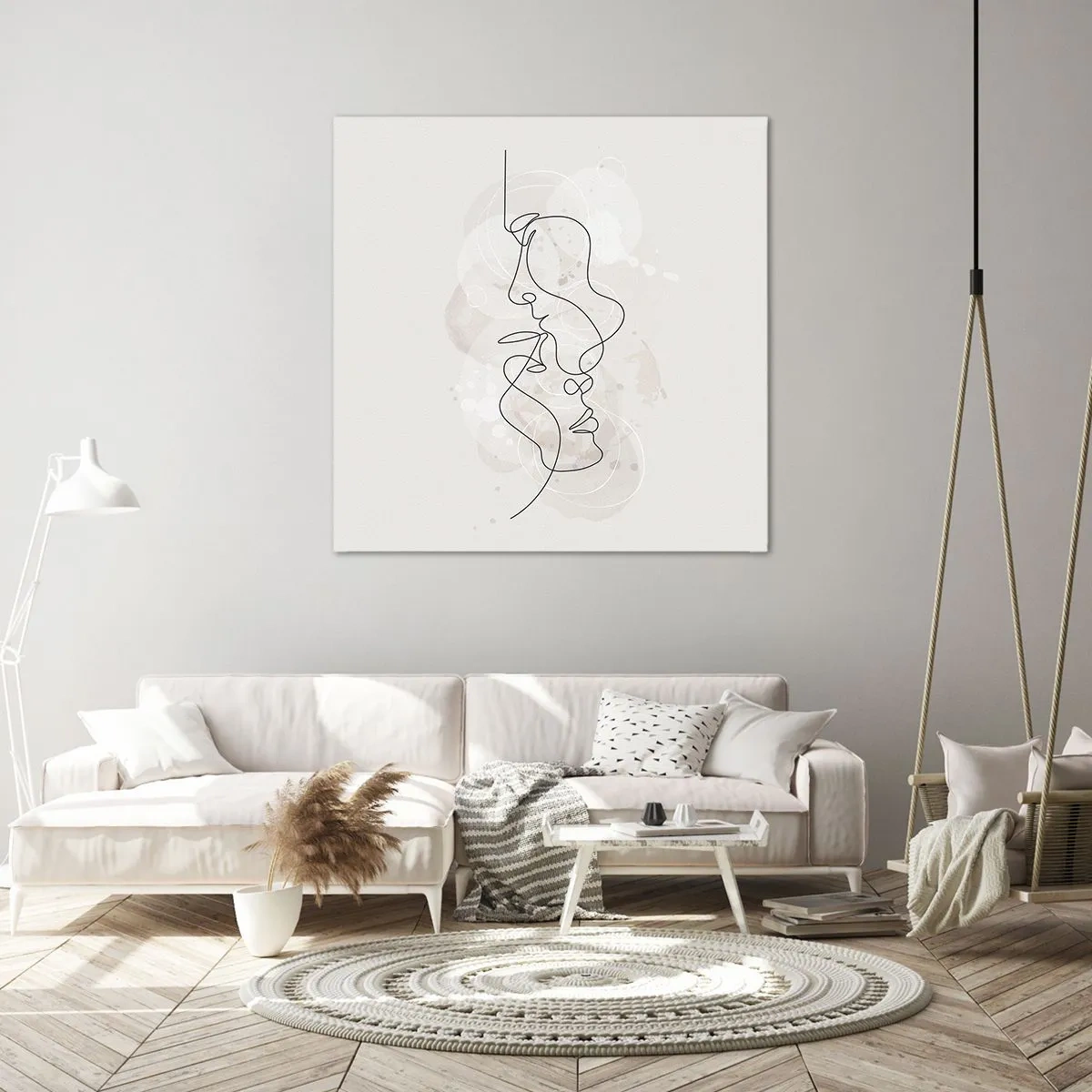 Schilderen op canvas - Verstrikt in een omhelzing - 60x60 cm